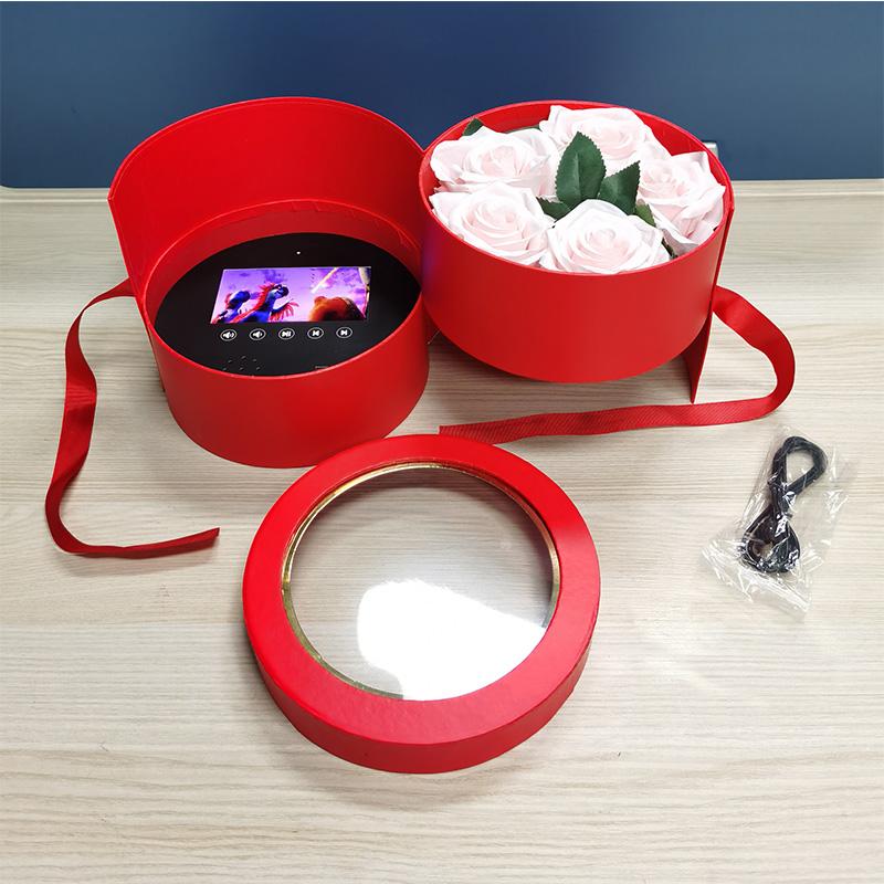 Valentine's Day Premium Round Cylinder Packaging Double Layer Flower Boxes Screen Video Lcd Gift box Advertising Box Customized
Valentine's Day Premium Round Cylinder Packaging Double Layer Flower Boxes Screen Video Lcd Gift box Advertising Box Customized