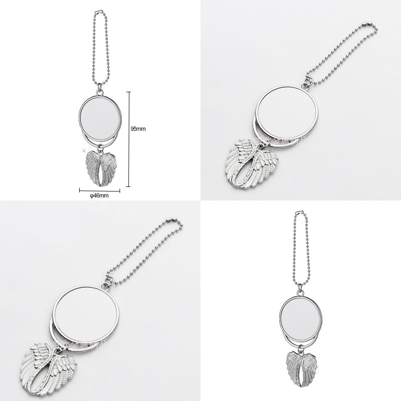 Plated Silver Cars Ornaments Home Hanging Charm Angel Wing Circular Sublimation Blanks Metal Automobile Decoration 4 8mo J2
Plated Silver Cars Ornaments Home Hanging Charm Angel Wing Circular Sublimation Blanks Metal Automobile Decoration 4 8mo J2
