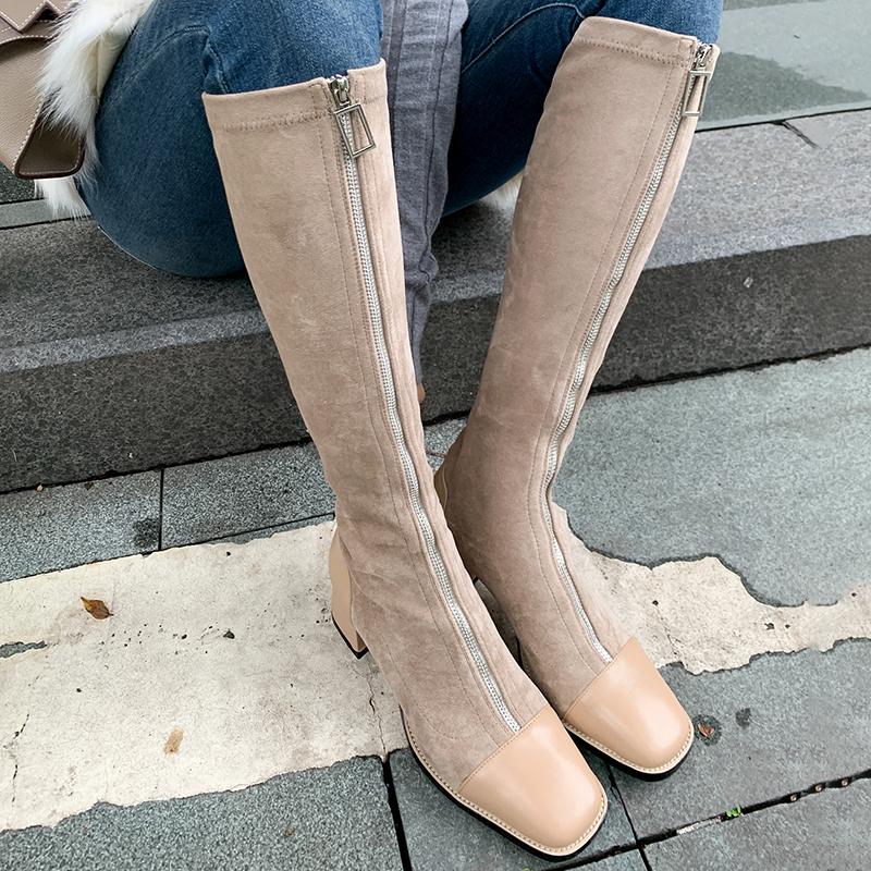 Plus Size 34-43 Winter Zip Over The Knee Boots Women Stretch Fabric Thigh High Sexy Woman Shoes Black Genuine Leather Boots
Plus Size 34-43 Winter Zip Over The Knee Boots Women Stretch Fabric Thigh High Sexy Woman Shoes Black Genuine Leather Boots