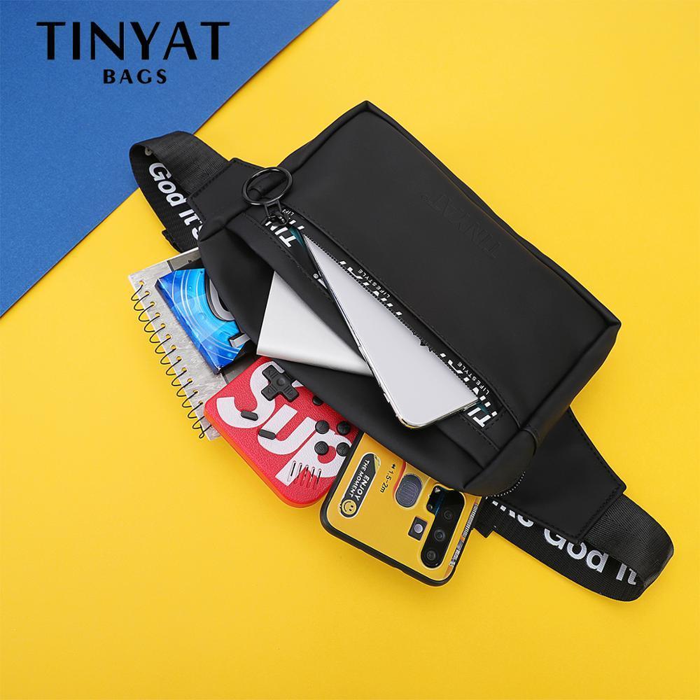 TINYAT Men Women Waist Pack Purse Casual Large Belt Pouch PVC Canvas Travel Phone Fanny Banana Hip Bag 201118