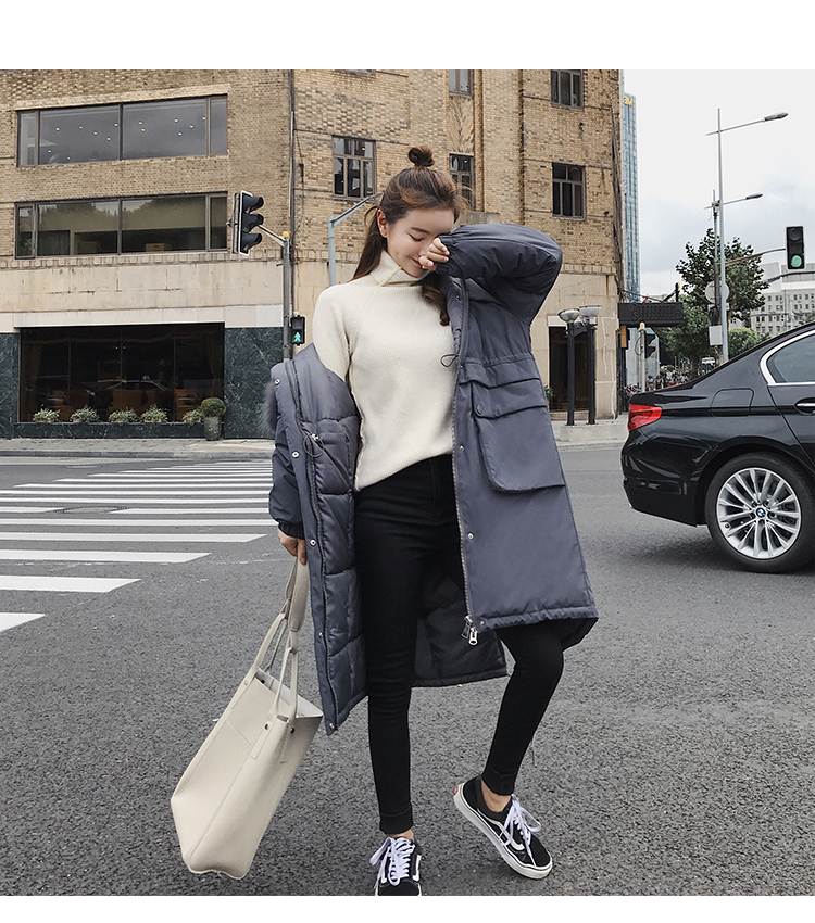Fashion Women Winter Jacket Oversized Loose Hooded With Fur Collar Female Coat Long Cotton Padded Parka 201019