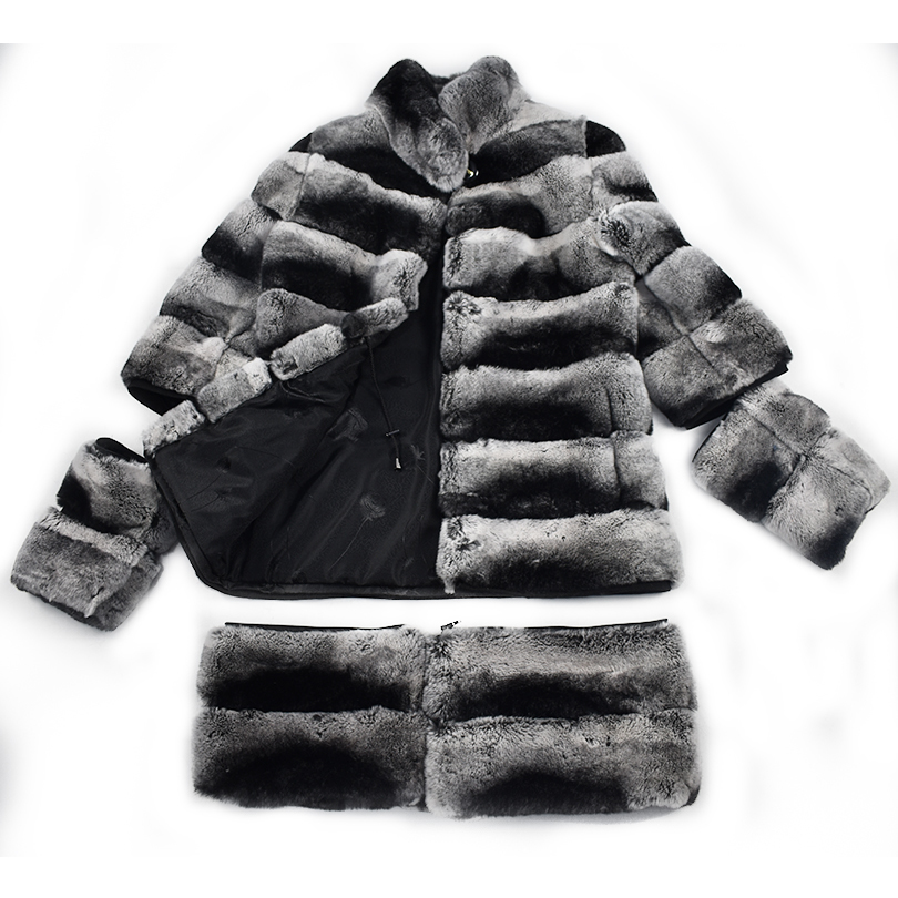 Rabbit Fur Coat Detachable Sleeve Bottom Transformer Demolition Prolonged Warming High Fashion Women Natural Fur Thick 201103