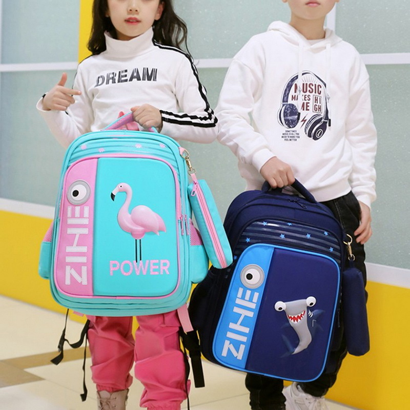 2020 New Bag For School Children School Backpack Girls 3D Animal Flamingo Knapsack Kids Satchel Cute School Bags Mochila Escolar LJ201029