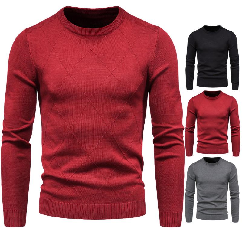 Men's Top Solid Color Knitted Sweater Diamond Lattice Sweater Men's Plus Size Cloths Round Neck Long Sleeve Bottoming Shirt, Black
Men's Top Solid Color Knitted Sweater Diamond Lattice Sweater Men's Plus Size Cloths Round Neck Long Sleeve Bottoming Shirt, Black