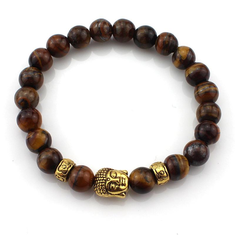 New Punk Antique Gold Color Buddha Head Bracelet Black Lava Stone Tiger Eye Beaded Bracelets For Men Women Pulseras Hombre
New Punk Antique Gold Color Buddha Head Bracelet Black Lava Stone Tiger Eye Beaded Bracelets For Men Women Pulseras Hombre