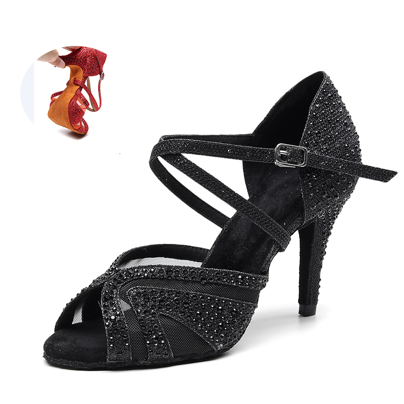 2021 New Women Rhinestone Latin Black Red Soft Bottom Ballroom Salsa Dancing Shoes Party Wedding for Girls Dance Sandals K5j4, Red-7.5cm
2021 New Women Rhinestone Latin Black Red Soft Bottom Ballroom Salsa Dancing Shoes Party Wedding for Girls Dance Sandals K5j4, Red-7.5cm