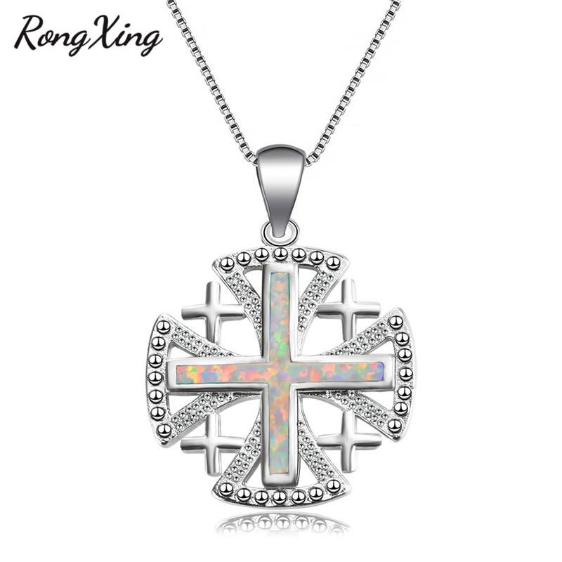 RongXing Lucky Cross White/Blue Fire Opal Pendants Necklaces For Women Silver Color Jewelry Necklaces Gift NL0144
RongXing Lucky Cross White/Blue Fire Opal Pendants Necklaces For Women Silver Color Jewelry Necklaces Gift NL0144