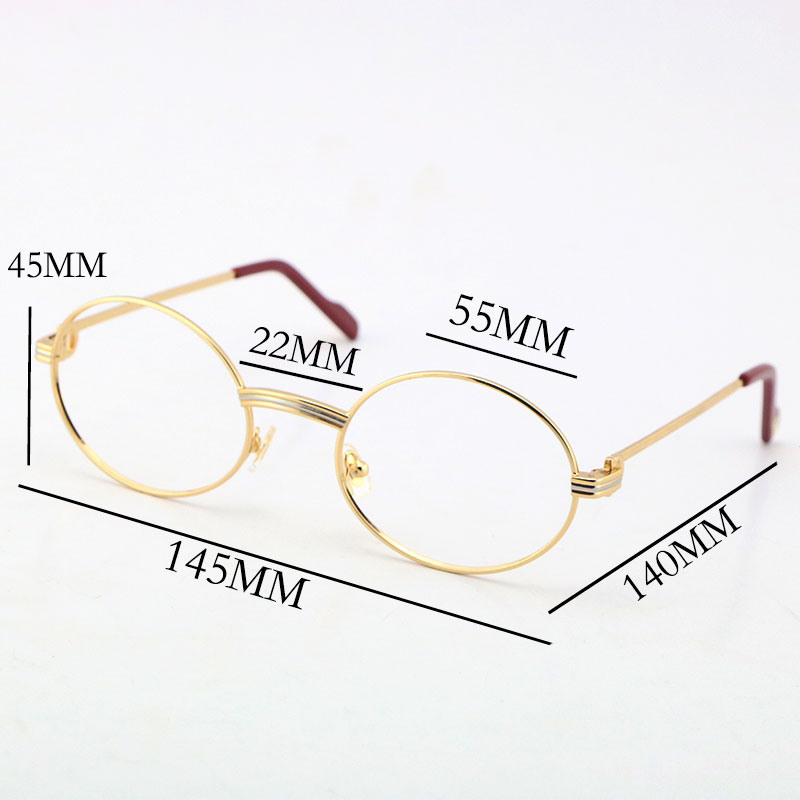 Wholesale Larger 1186111 Metal Sunglasses Exquisite Both men and women Adumbral Glasses UV40 Lens Size:55-22-140mm sier gold frame Eyewear Round Eyegl