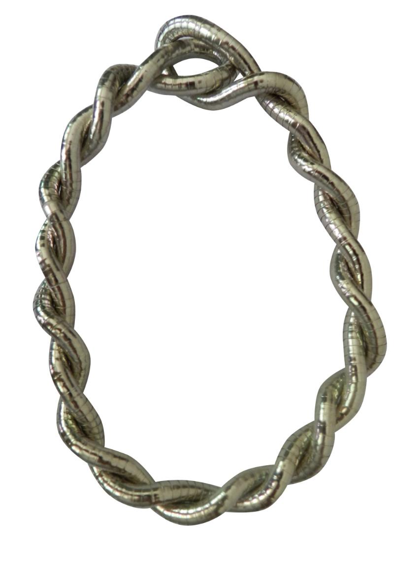 Chains Manufacture 5mm 90cm White K Plated Iron Bendable Flexible Necklace,1pcs/pack1