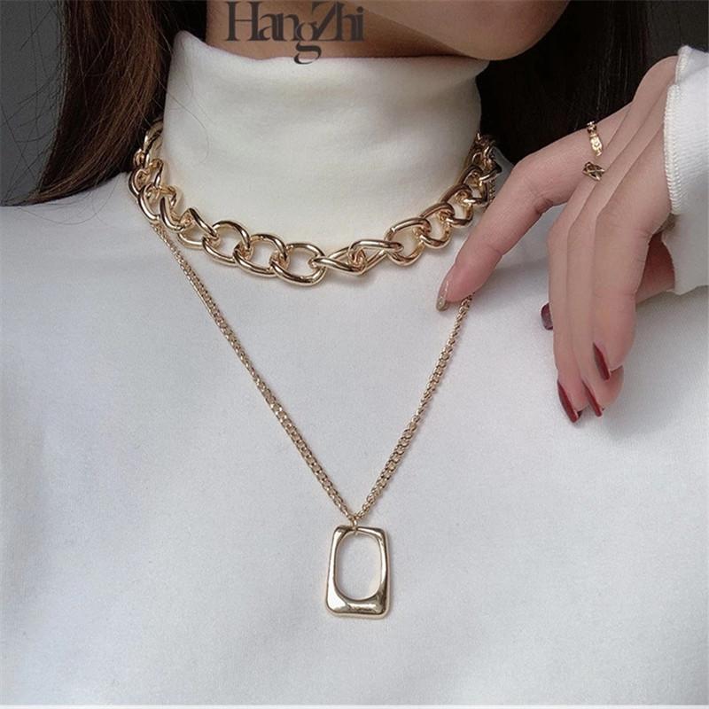 HANGZHI 2020 Punk Metal Geometric Multilayer Square Hollow Chain Necklace Hip Hop Gold Silver Color for Women Party Jewelry
HANGZHI 2020 Punk Metal Geometric Multilayer Square Hollow Chain Necklace Hip Hop Gold Silver Color for Women Party Jewelry