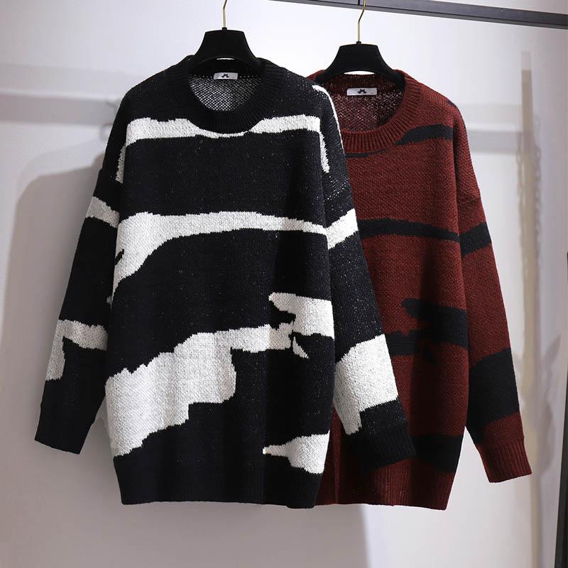 Plus size women's autumn winter gradient casual knit sweater bust 156cm 7XL 8XL 9XL 10XL outer wear striped loose sweater, Black
Plus size women's autumn winter gradient casual knit sweater bust 156cm 7XL 8XL 9XL 10XL outer wear striped loose sweater, Black