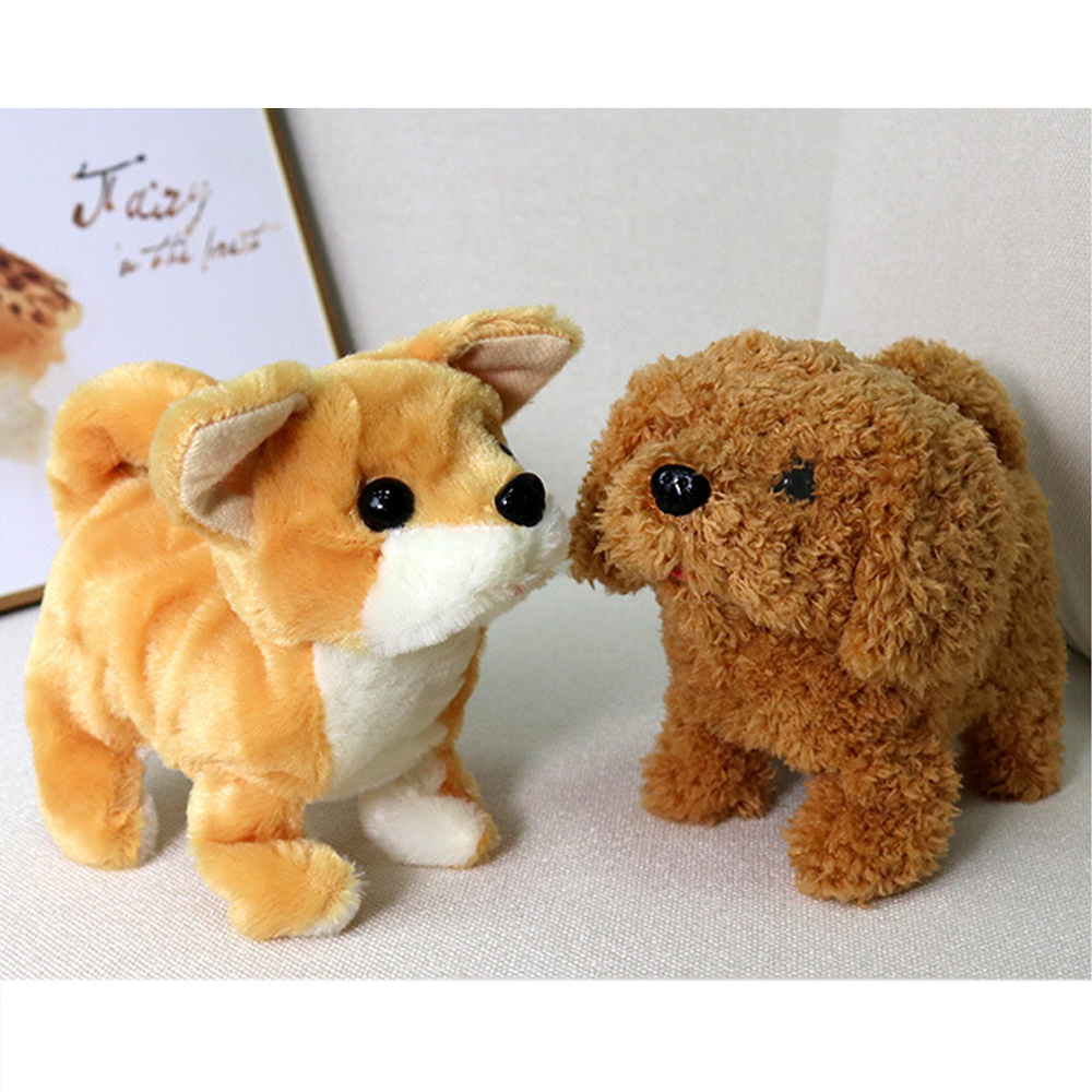 Plush Puppy Electronic Toys Touch-sensing Robot Dog Pet Barking Walking Interactive Plush Toys for Kids Birthday Gift LJ201105