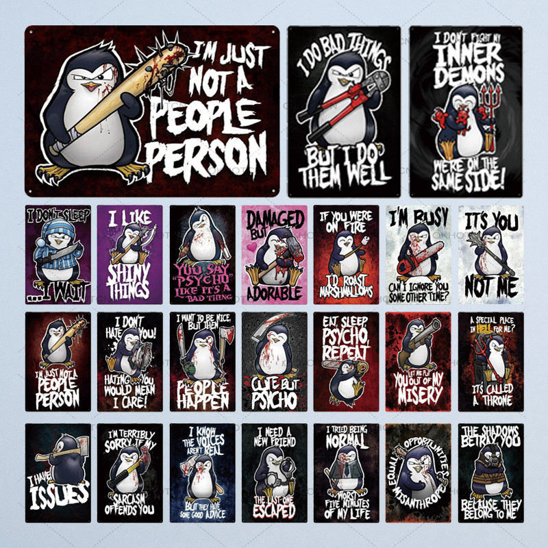 2021 Crazy Penguin Metal Tin Sign Funny Metal Movie Poster Iron Painting Home Pub Living Room Wall Decor Decorative Metal Plate 20X30cm
2021 Crazy Penguin Metal Tin Sign Funny Metal Movie Poster Iron Painting Home Pub Living Room Wall Decor Decorative Metal Plate 20X30cm