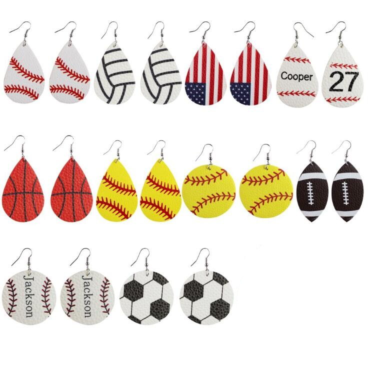 Sports Round Earbob PU Leather Earrings Household Sundries Baseball Football Soccer Basketball Softball American Wind Earring For women Jewelry ZYY396, 1lot=1pair=2pcs
Sports Round Earbob PU Leather Earrings Household Sundries Baseball Football Soccer Basketball Softball American Wind Earring For women Jewelry ZYY396, 1lot=1pair=2pcs