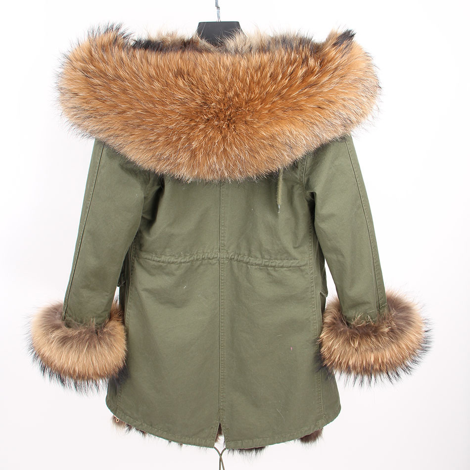 maomaokong Fox Coat Winter Jacket Women Long Parka Natural Raccoon Collar Hood Thick Warm Real Fur Liner Parkas 201112