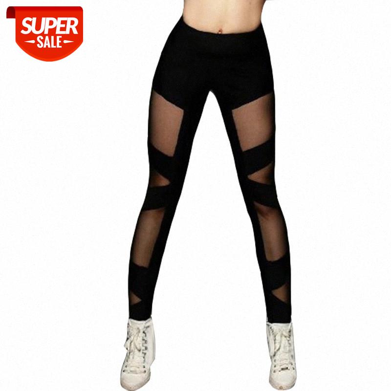 NORMOV Casual Black Women Leggings Workout High Waist Elastic Push Up Mesh Patchwork Ankle Length Polyester Leggings #M61i, Black;white 
NORMOV Casual Black Women Leggings Workout High Waist Elastic Push Up Mesh Patchwork Ankle Length Polyester Leggings #M61i, Black;white