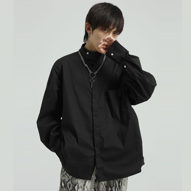 Men Stand Collar Casual Long Sleeve Shirts Male Japan Korea Style Streetwear Hip Hop Dress Shirts White Black
Men Stand Collar Casual Long Sleeve Shirts Male Japan Korea Style Streetwear Hip Hop Dress Shirts White Black