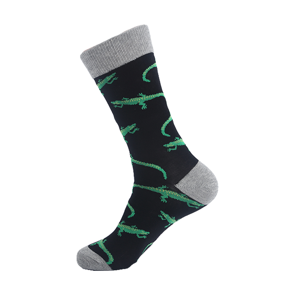 VPM Big Size Cotton Men's Socks Funny Animal Dog Elephant Monkey Sloth Bear Penguin Knee High Long Cool Skate Sock for Men T200916