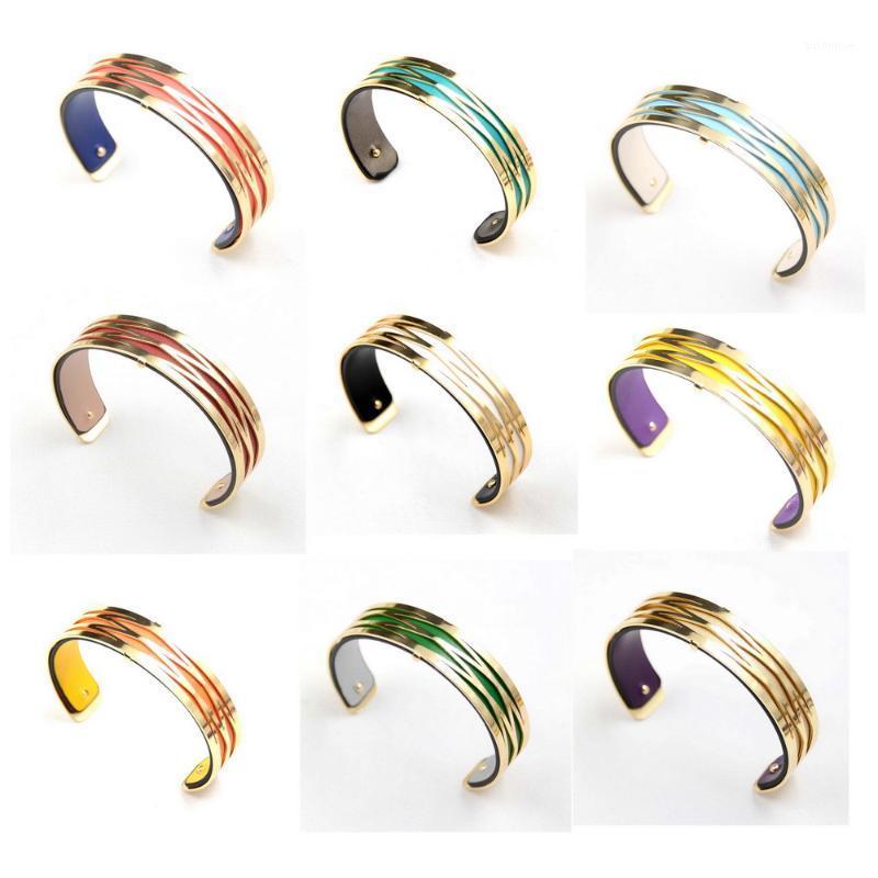 15mm 0.5inch width gold reversible leather insert mood female cuff bracelets acier inoxydable Bijoux Interchangeable open bangle1
15mm 0.5inch width gold reversible leather insert mood female cuff bracelets acier inoxydable Bijoux Interchangeable open bangle1