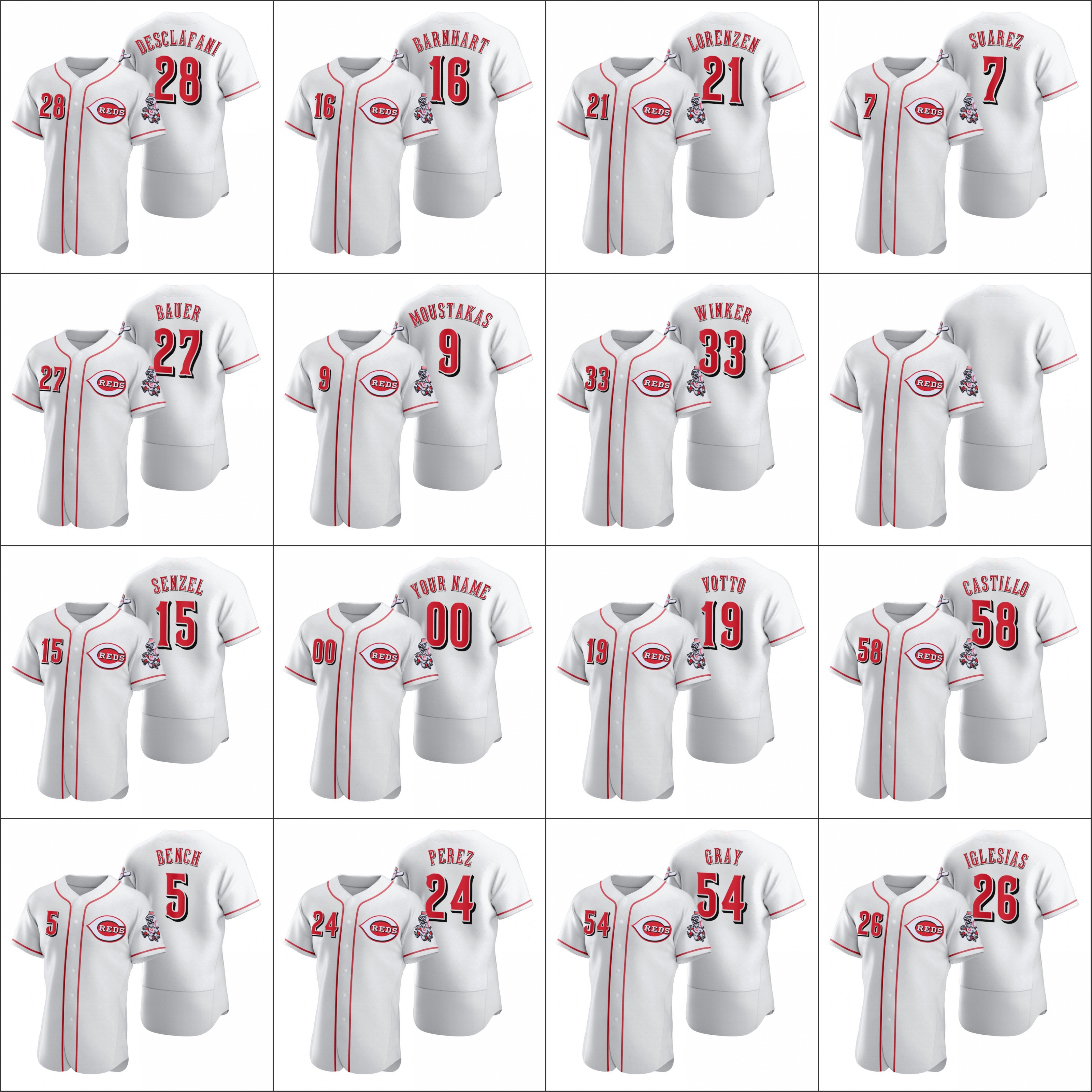 Cincinnati Reds 7 Eugenio Suarez 27 Trevor Bauer 5 Johnny Bench 19 Joey Votto Men Women Youth Custom White 2020 Authentic Jersey
Cincinnati Reds 7 Eugenio Suarez 27 Trevor Bauer 5 Johnny Bench 19 Joey Votto Men Women Youth Custom White 2020 Authentic Jersey
