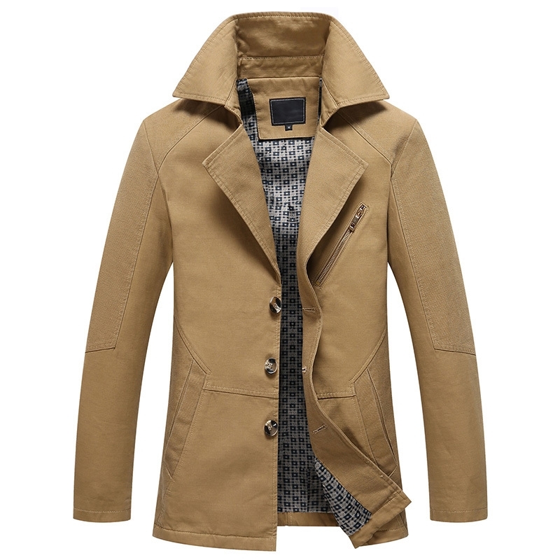 Men Spring New Business Casual Trench Coat Jacket Men Brand Fashion Long Sleeve 100% Cotton Solid Washed Trench Coat Men 201119, Khaki
Men Spring New Business Casual Trench Coat Jacket Men Brand Fashion Long Sleeve 100% Cotton Solid Washed Trench Coat Men 201119, Khaki