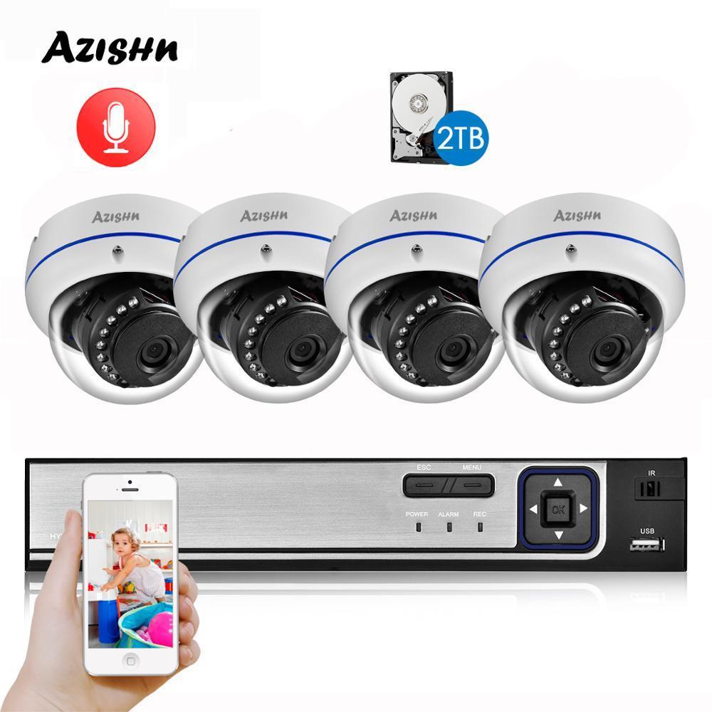 

AZISHN Face Detection 4CH 5MP NVR CCTV Security Kit System Outdoor Waterproof Dome POE IP Camera Video Surveillance Set 4TB LJ201209
