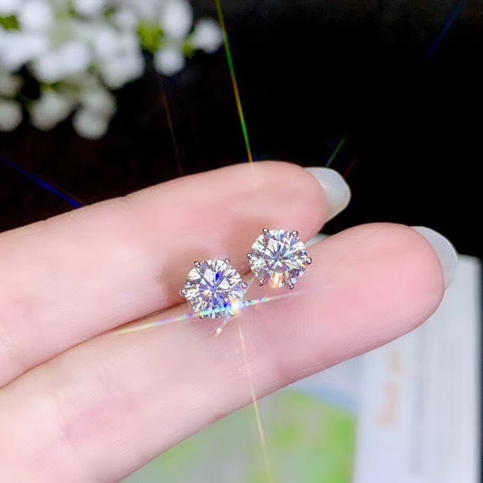 Moissanite Popular style recommendation lady ear nails 925 Sterling silver high hardness diamond substitutes LJ201016