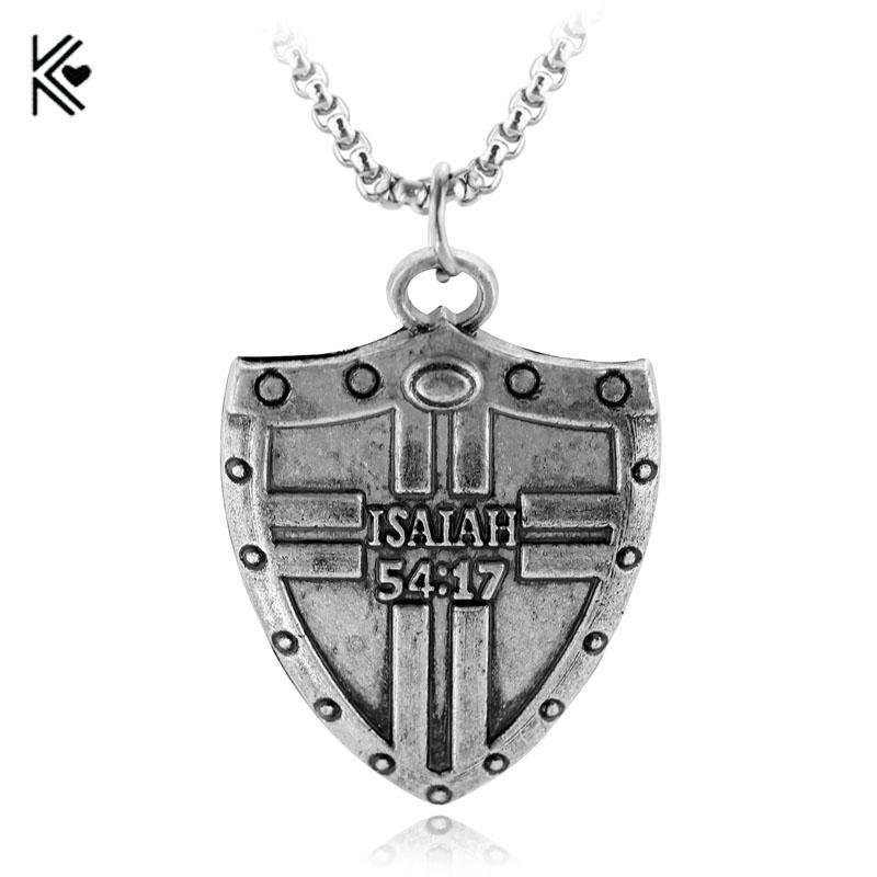 Isaiah 54:17 Shield Metal Necklace Male Hip-hop Collar Cool Link Chain Jewelry Punk Rock Motorcycle Chain Necklace For Man Gift
Isaiah 54:17 Shield Metal Necklace Male Hip-hop Collar Cool Link Chain Jewelry Punk Rock Motorcycle Chain Necklace For Man Gift