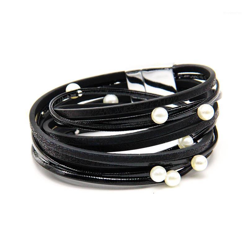 2020 Fashion Leather Bracelet For Women Alloy Magnetic Buckle Pearl Multilayer Wrap Female Bracelet Bangle Jewelry Gift pulseras1
2020 Fashion Leather Bracelet For Women Alloy Magnetic Buckle Pearl Multilayer Wrap Female Bracelet Bangle Jewelry Gift pulseras1