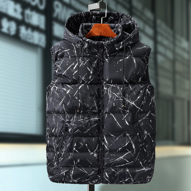 Plus Large Size 10XL Men Winter Vest Hat Detachable Waistcoat Warm Thicken Sleeveless Jacket Unloading Parka Coat for Men Unisex 201216