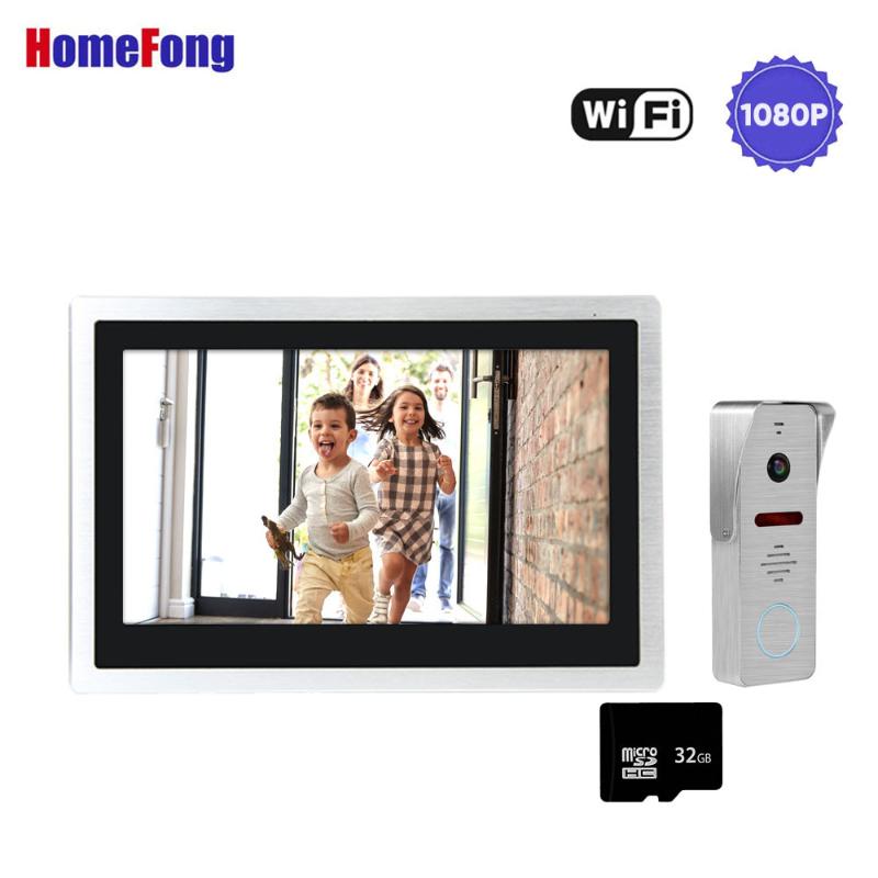 

HomeFong WiFi Intercom 10 inch Wireless Video Door Phone Touch Screen Monitor with 1080P Doorbell Camera Smart Phone Control