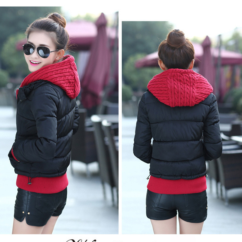 Voobuyla New Patchwork Short Parkas Women Winter Coat Thick Cotton Winter Jacket Womens Outwear Parkas Female Down Jacket 201019
