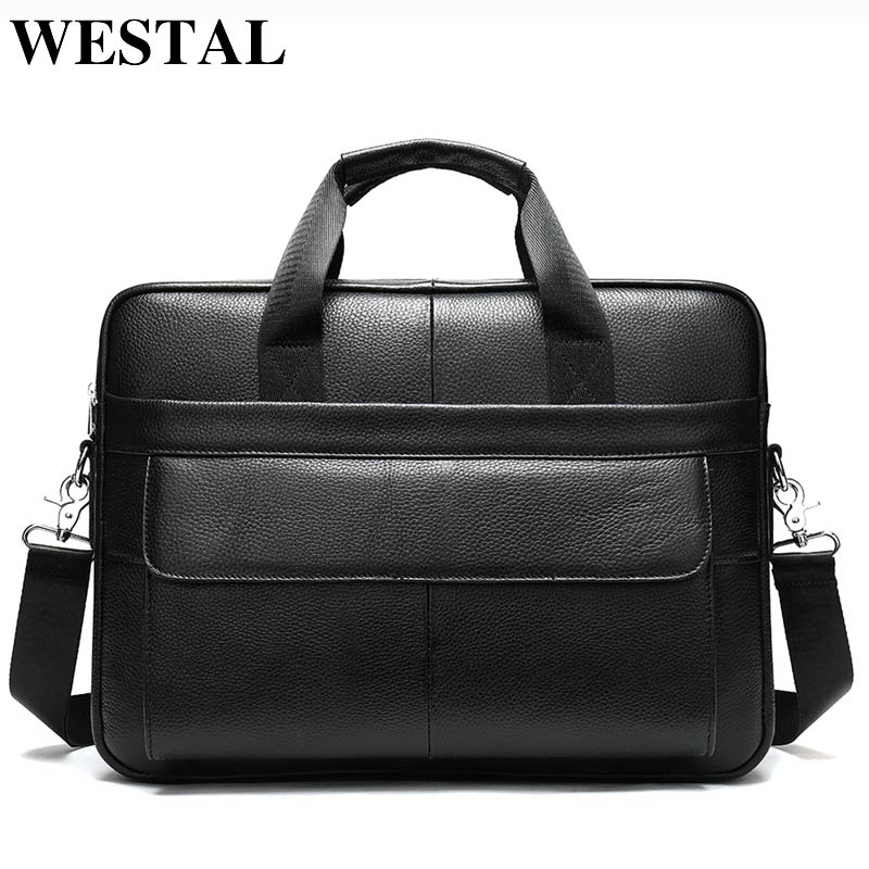 WESTAL Men's Briefcases Bag Men's Genuine Leather Office Bags for Men Messenger Bag Leather Laptop Bag for Document Briefcases, 1115black
WESTAL Men's Briefcases Bag Men's Genuine Leather Office Bags for Men Messenger Bag Leather Laptop Bag for Document Briefcases, 1115black