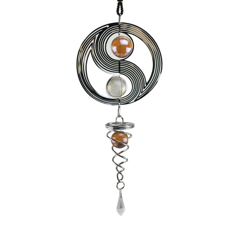 Yinyang Car Indoor Craft Spinner Metal Outdoor Garden Wind Chimes Hanging Home Decor Tai Spiral Pendant With Crystal Ball
Yinyang Car Indoor Craft Spinner Metal Outdoor Garden Wind Chimes Hanging Home Decor Tai Spiral Pendant With Crystal Ball