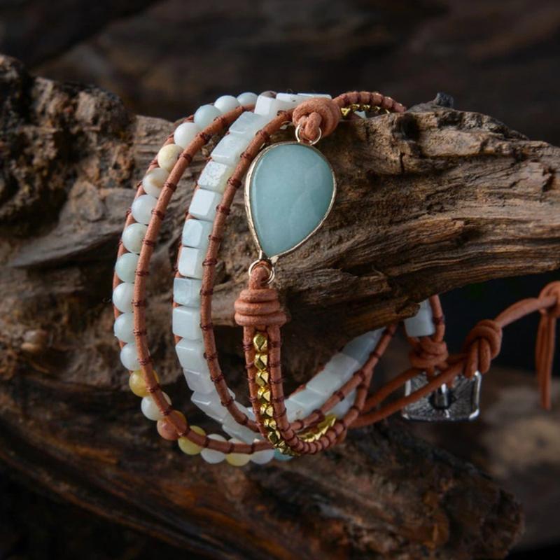 Geometric Amazonite Wrap Bracelets Charm Water Drop Amazonite Gold Color Alloy Beaded Bracelet Hand Made Natural Stone Jewelry
Geometric Amazonite Wrap Bracelets Charm Water Drop Amazonite Gold Color Alloy Beaded Bracelet Hand Made Natural Stone Jewelry