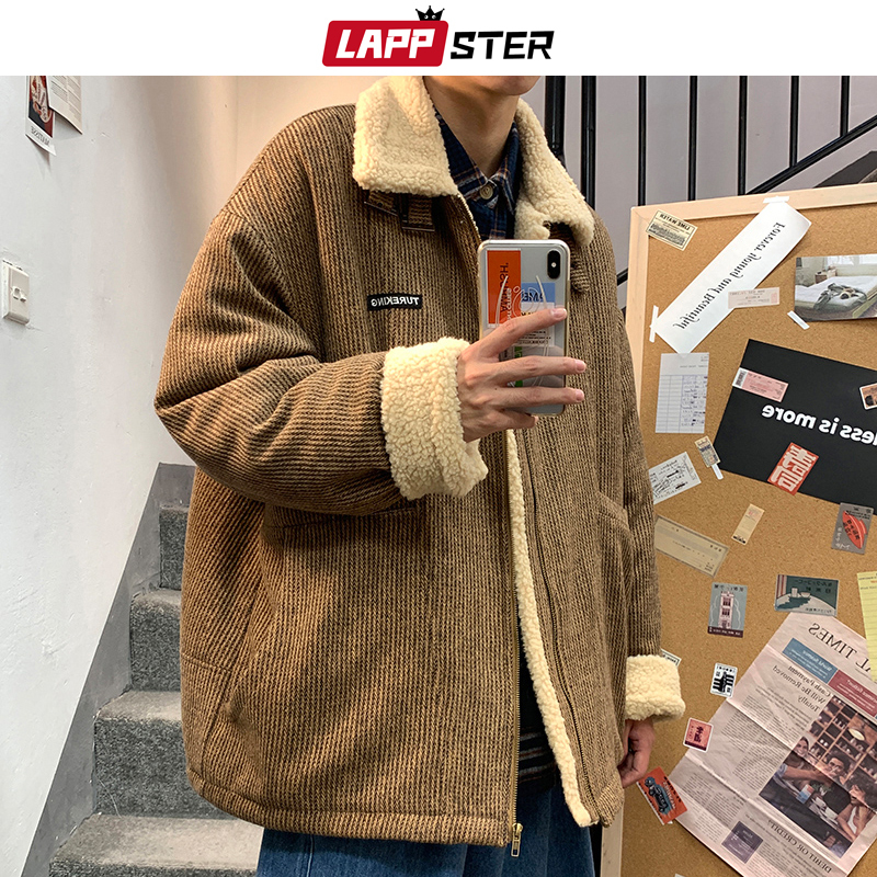LAPPSTER Winter Jacket Wool Men Men Colorful Korean Fashions Parka Male Warm Black Harajuku Vintage Coats Thick Clothing 201214