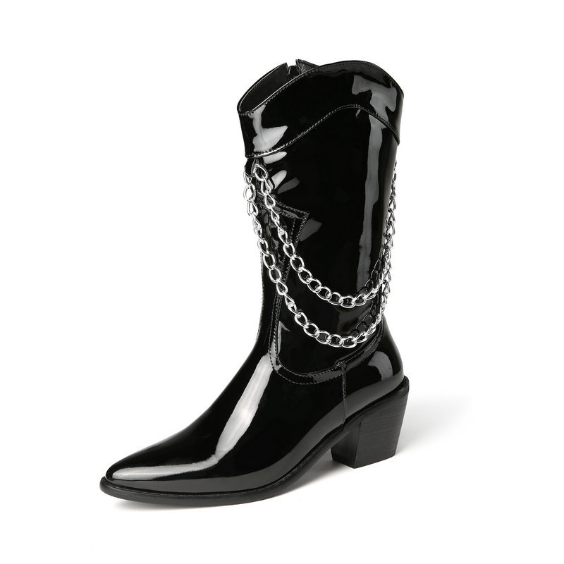 New 2021 Pointed Toe Mid Calf Pu Leather Autumn Winter Side Women Shoes Square Heel Fashion Long Boots Big Size 34-43 Pwpv, Black
New 2021 Pointed Toe Mid Calf Pu Leather Autumn Winter Side Women Shoes Square Heel Fashion Long Boots Big Size 34-43 Pwpv, Black