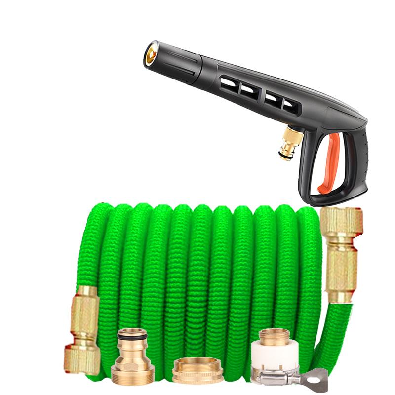 25ft-100ft flexible hose, high pressure car wash hose with spray gun, outdoor garden watering, High pressure gun