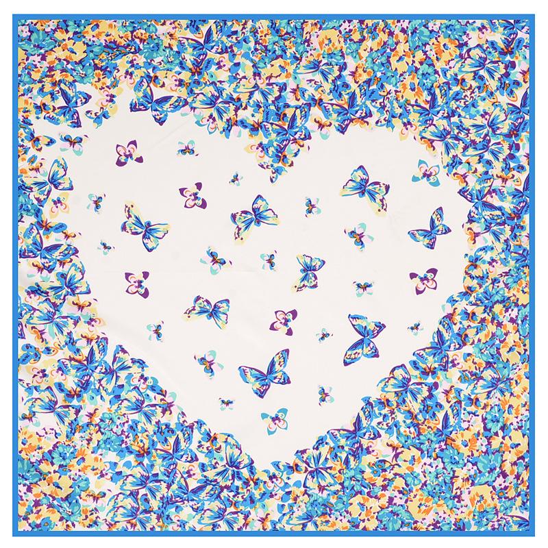 Scarves 60*60cm Silk Scarf Temperament Hair Decorative Head Hijab Ladies Yellow Blue Purple Pink Love Butterfly Print
Scarves 60*60cm Silk Scarf Temperament Hair Decorative Head Hijab Ladies Yellow Blue Purple Pink Love Butterfly Print