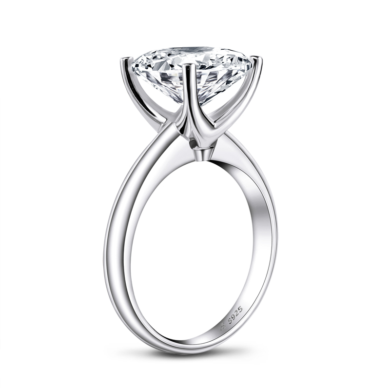 AINUOSHI 925 Sterling Silver 3 Carats Princess Cut Engagement Ring for Women Sona Simulated Diamond Anniversary Solitaire Ring Y1124 - view 5