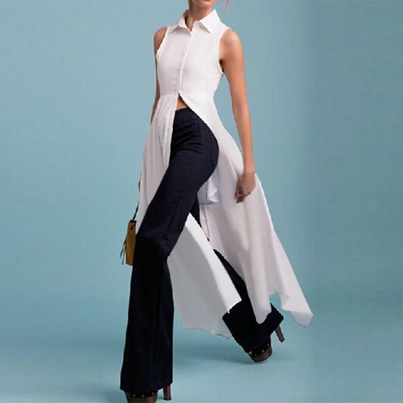 2020 Asymmetrical Split Tops VONDA Vintage Solid Blouse Women Sleeveless Blusas Casual Loose Elegant Office Shirts Long Chemise, Black
2020 Asymmetrical Split Tops VONDA Vintage Solid Blouse Women Sleeveless Blusas Casual Loose Elegant Office Shirts Long Chemise, Black