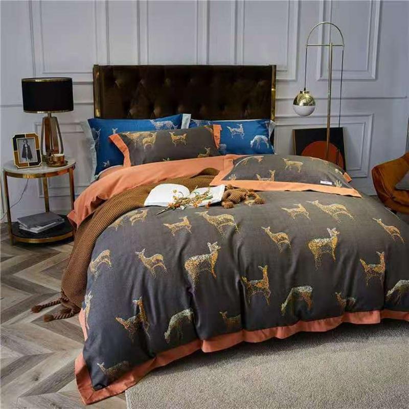 American digital printing long staple cotton suede 4-piece set ,flower and bird bedding, Sai er
American digital printing long staple cotton suede 4-piece set ,flower and bird bedding, Sai er
