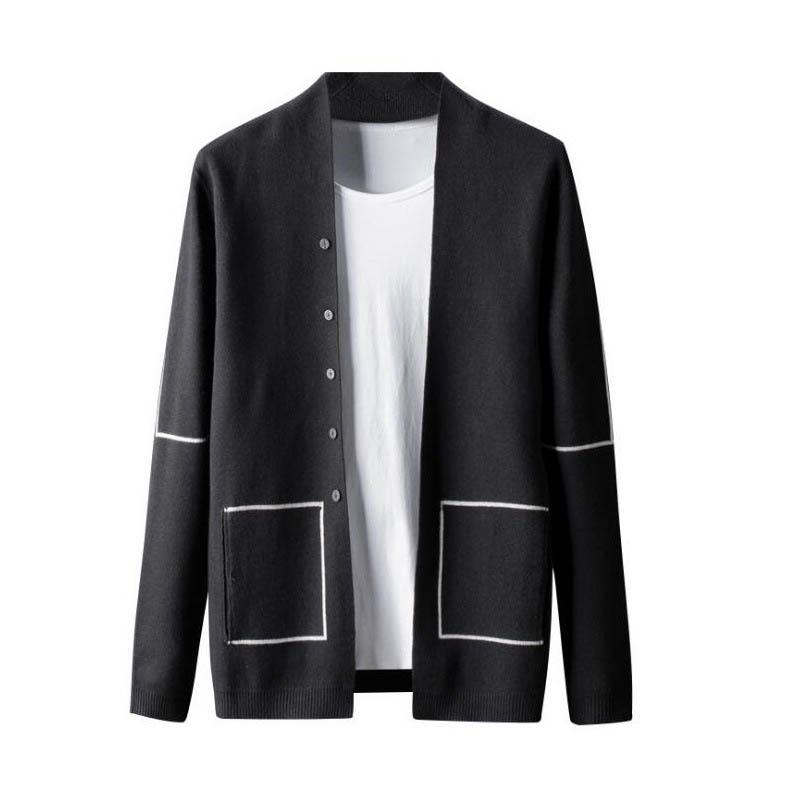 2021 Autumn and Winter New Men's Sweater Solid Pinstripe Long Sleeve Cardigan Sweater Autumn Fashion Warm Jacket Y, Black
2021 Autumn and Winter New Men's Sweater Solid Pinstripe Long Sleeve Cardigan Sweater Autumn Fashion Warm Jacket Y, Black