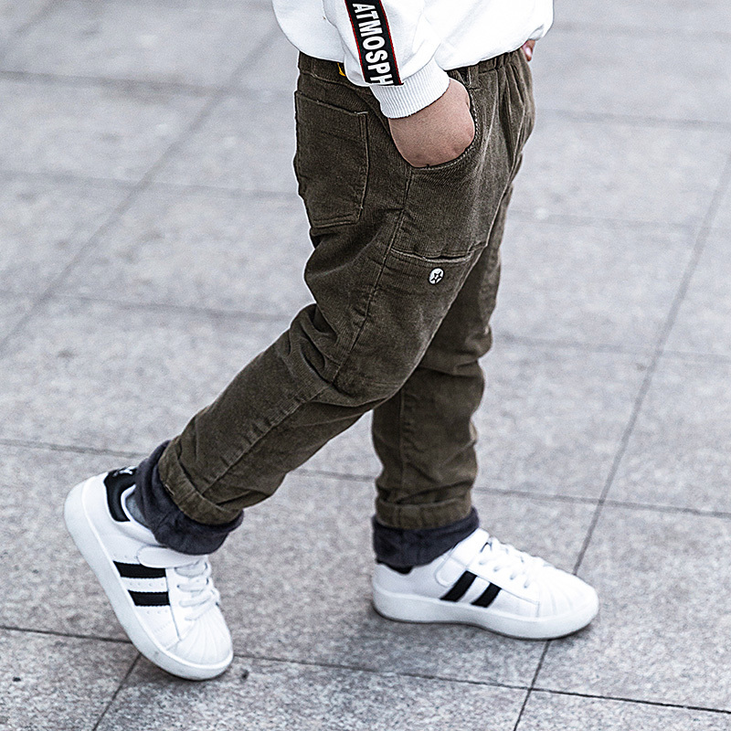 Baby Boy winter trousers for 2 4 6 8 10 years old children's corduroy pants baby boy warm thick velvet casual pants kids clothes LJ201127