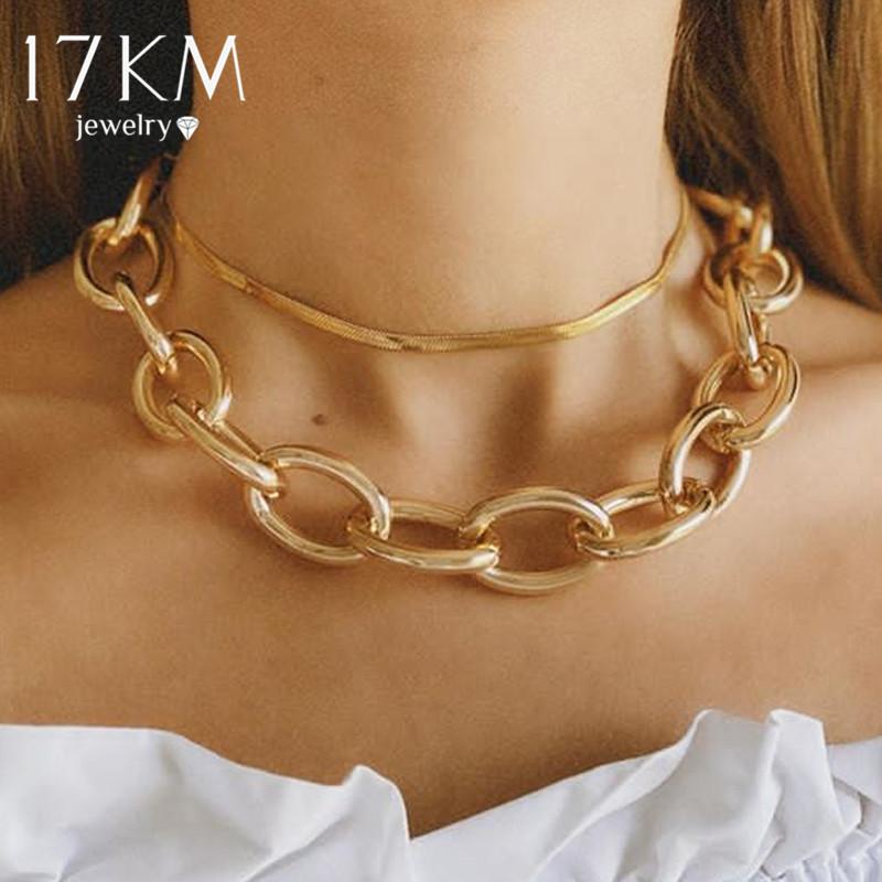 17KM Punk Big Thick Chain Choker Necklace For Women Hiphop Multilayer Snake Chain Link Necklaces Statement Jewelry Gift
17KM Punk Big Thick Chain Choker Necklace For Women Hiphop Multilayer Snake Chain Link Necklaces Statement Jewelry Gift