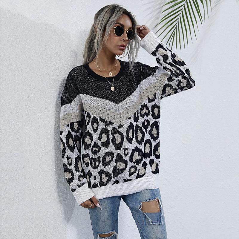 Winter Women' Long-sleeve Sweater Pullover Loose O Neck Sweater Leopard Pullovers Tops Sweaters For Women Sweter Mujer Invierno, Black
Winter Women' Long-sleeve Sweater Pullover Loose O Neck Sweater Leopard Pullovers Tops Sweaters For Women Sweter Mujer Invierno, Black