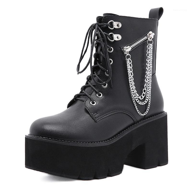 2020 Women Punk Platform Ankle Boots Woman Gothic High Heels Ladies Chain Leather Shoes Women's Lace Up Pumps Female Footwear1, Black
2020 Women Punk Platform Ankle Boots Woman Gothic High Heels Ladies Chain Leather Shoes Women's Lace Up Pumps Female Footwear1, Black