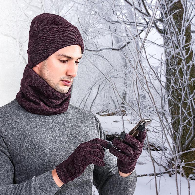 Autumn Winter Beanie Hat Scarf Gloves Three-piece Set Men Thicken Gloves Outdoor Warm Fluffy Woolen Knitted Men Beanie Hats Sets
Autumn Winter Beanie Hat Scarf Gloves Three-piece Set Men Thicken Gloves Outdoor Warm Fluffy Woolen Knitted Men Beanie Hats Sets