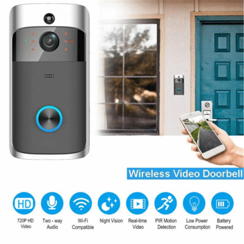 Wireless V5 Smart WiFi Doorbell IR Video Visual Ring Camera Remote Intercom HD Visible Monitor Night Vision Home Security
Wireless V5 Smart WiFi Doorbell IR Video Visual Ring Camera Remote Intercom HD Visible Monitor Night Vision Home Security