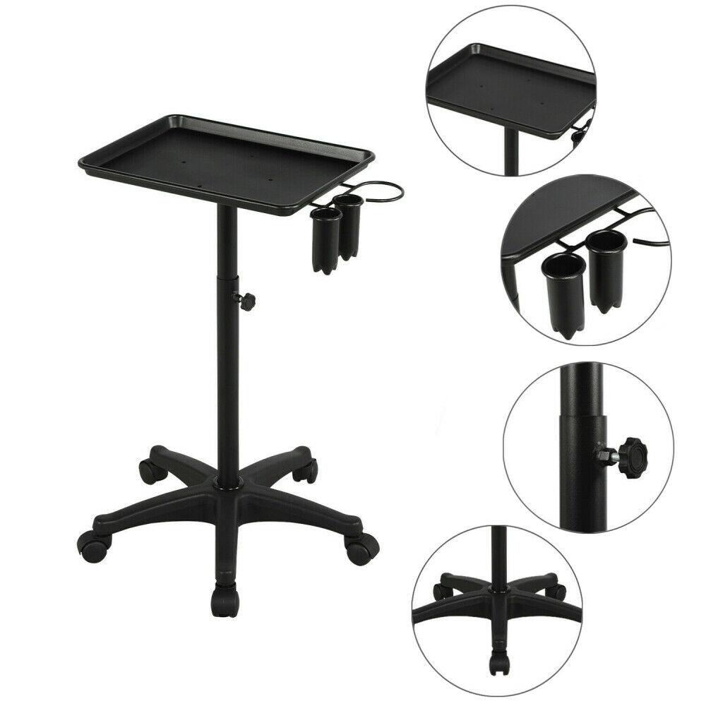 Salon Aluminum Trolley Instrument Tray with Accessory Caddy - Black Utility Cart
Salon Aluminum Trolley Instrument Tray with Accessory Caddy - Black Utility Cart